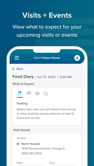 IQVIA Patient Portal Screenshot