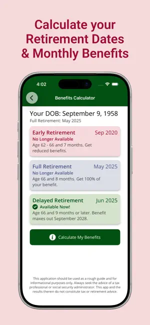 Social Security Calculator App screenshot 2
