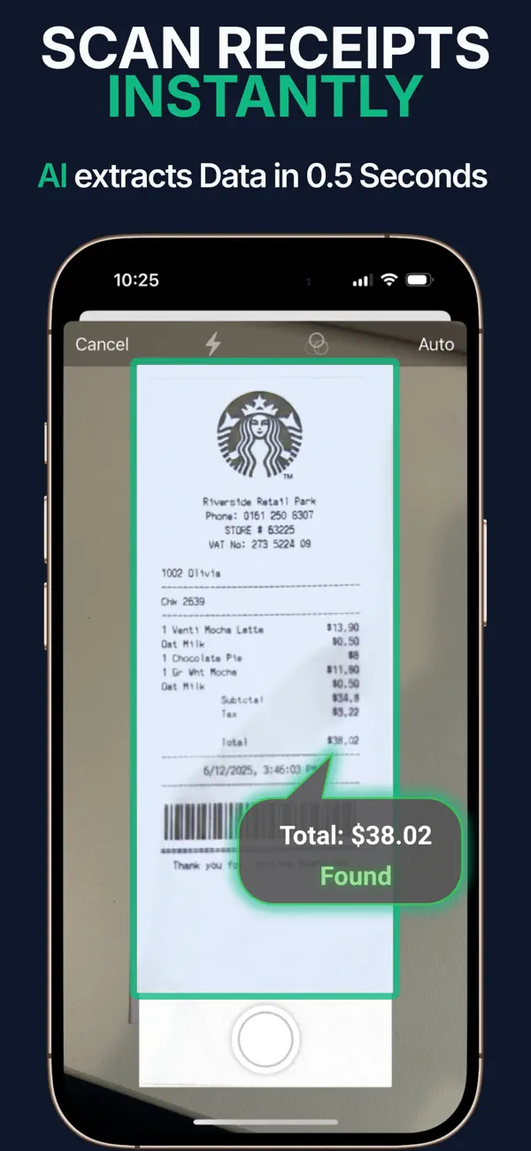 Screenshot #1 pour Receipt Scanner: VaultTax AI
