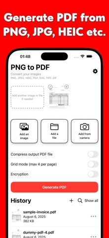 PNG to PDF: Image Converter iPhone screenshot