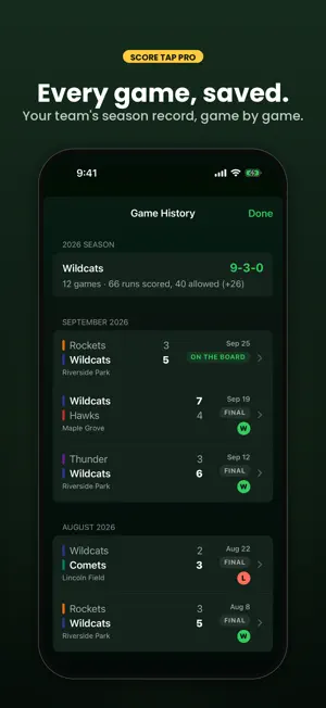 Score Tap: Baseball Scoreboard screenshot 3