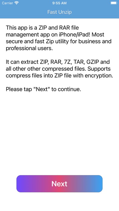 Screenshot #1 pour Unzip Pro : ZIP RAR Unarchiver