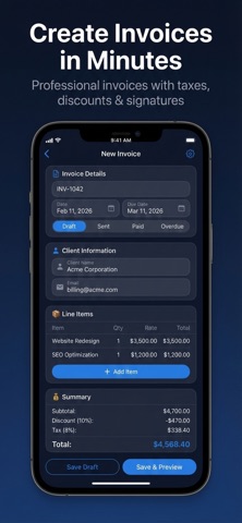 Invoice & Estimate Maker App. Screenshot 1 of 5