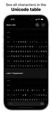 UniChar — Unicode Keyboard screenshot
