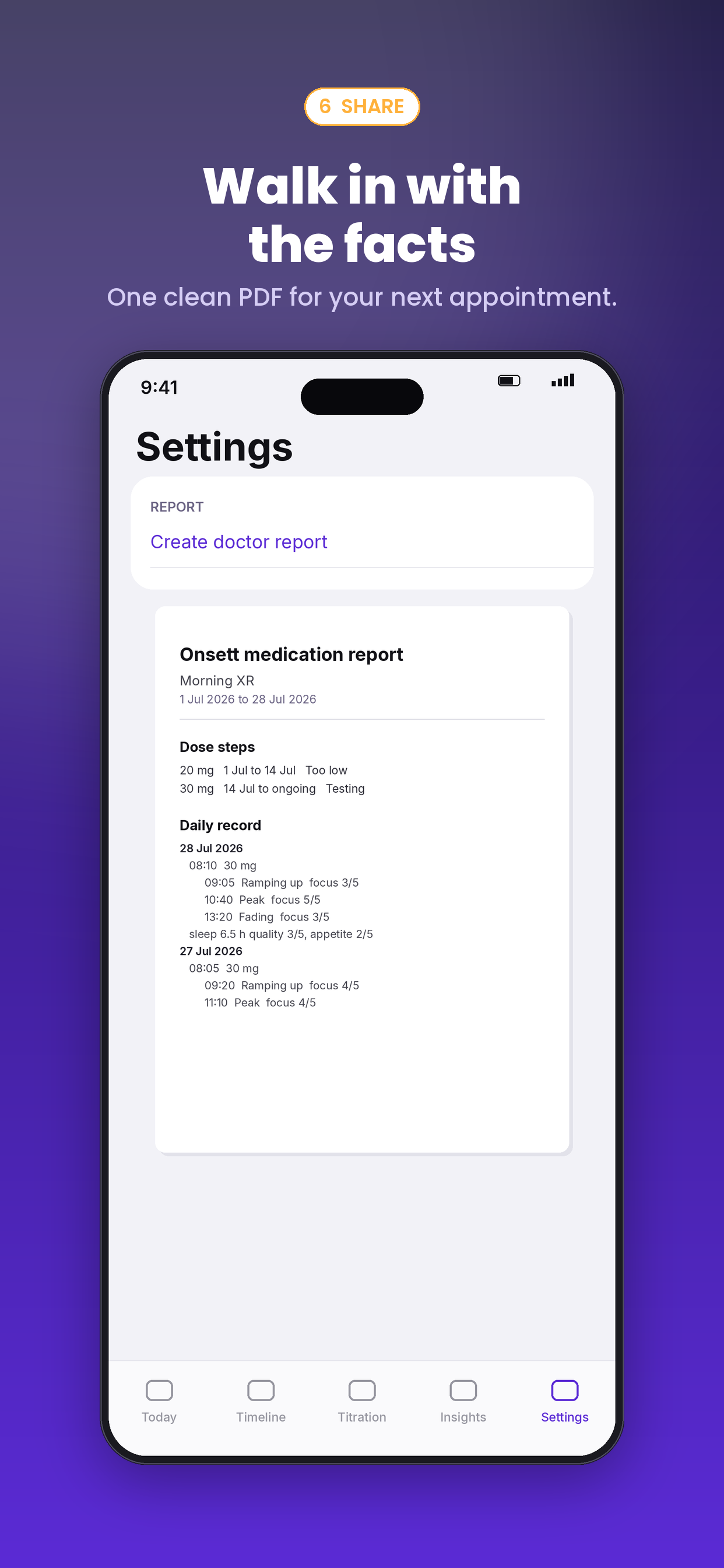 Onsett: ADHD Med Tracker screenshot 6