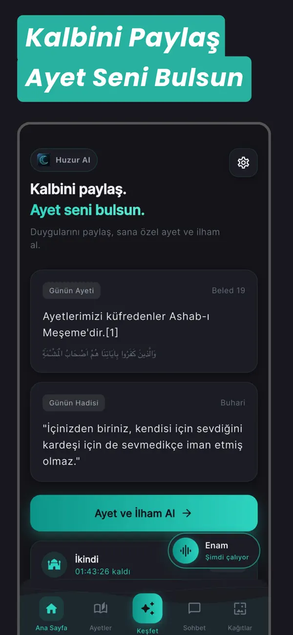 Screenshot #1 pour Huzur AI – Dua & Kur’an