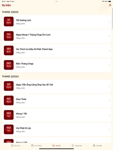 Lịch Phật Giáo DTA iPad screenshot