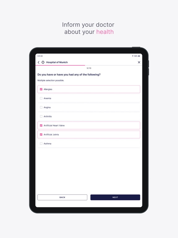myoncare iPad screenshot 2 - Medical app