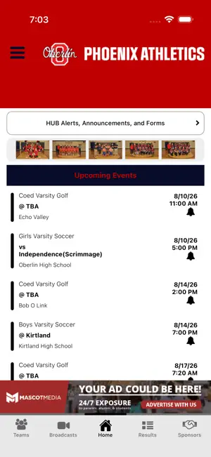 Oberlin Phoenix Athletics screenshot 2