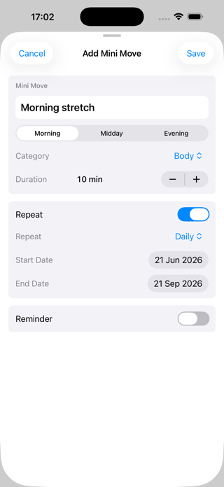 Mini Moves: Today Screenshot 2 of 6