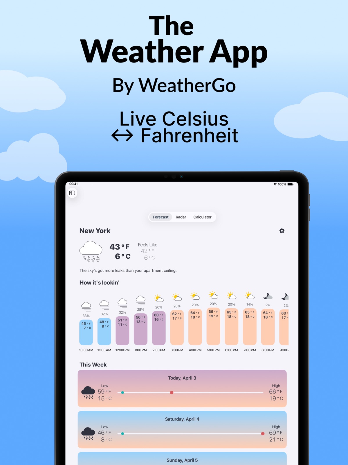 Live Weather App by WeatherGo ipad screenshot 1