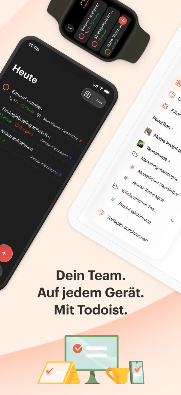 Todoist: To do list, Kalender iPhone App Screenshot 7 – Produktivität