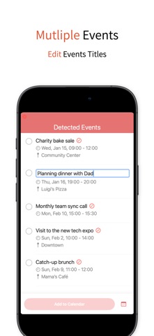 Text 2 Calendar iPhone screenshot