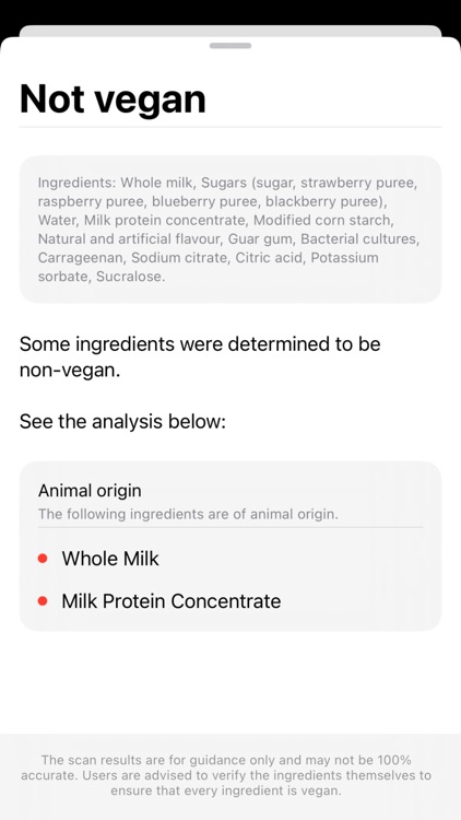 Vegan? Ingredient List Scanner