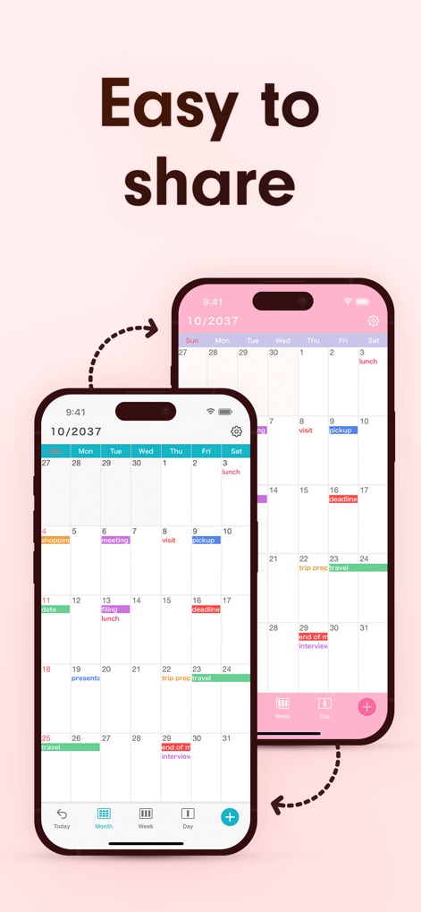 Simple Calendar: ToDo Planner - Users can easily share schedules with family and colleagues, leveraging direct synchronization with iCloud and Google Calendar.