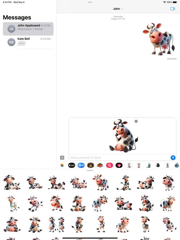 Screenshot #5 pour Goofy Cow Stickers