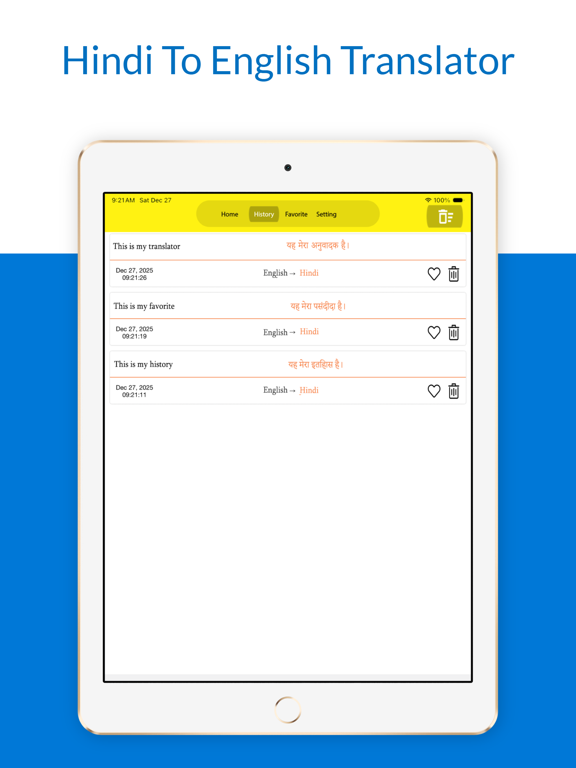 Hindi To English Translator iPad screenshot