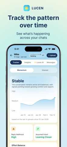 Lucen: AI Text Dating Advice iPhone screenshot