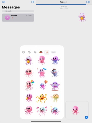 Joyful Jellyfish Stickers iPad screenshot