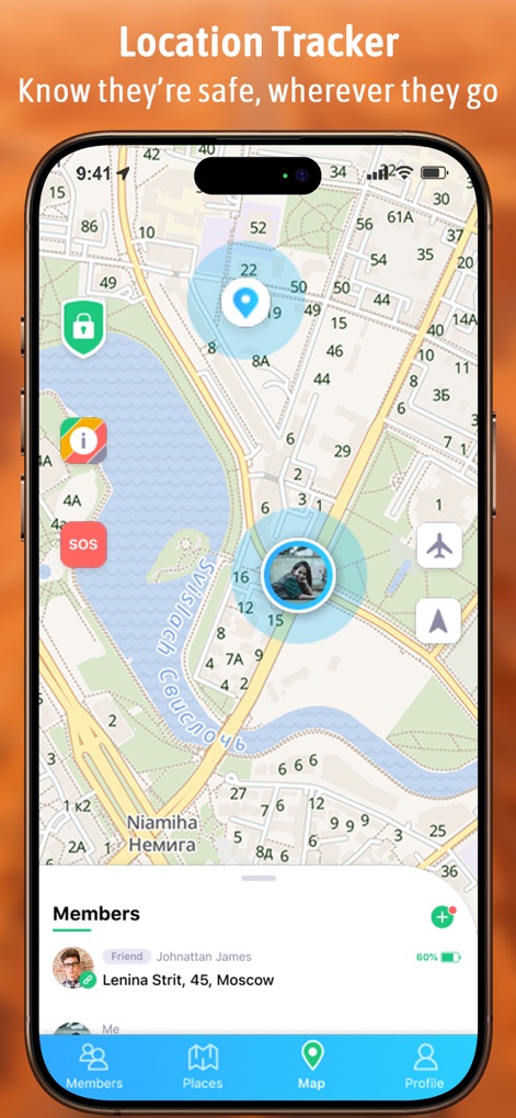 Spoten Phone Location Tracker - Die App ermöglicht Nutzern, die genaue Position von Lieben auf einer detaillierten Kartenansicht zu verfolgen, ergänzt durch präzise Standortmarkierungen.