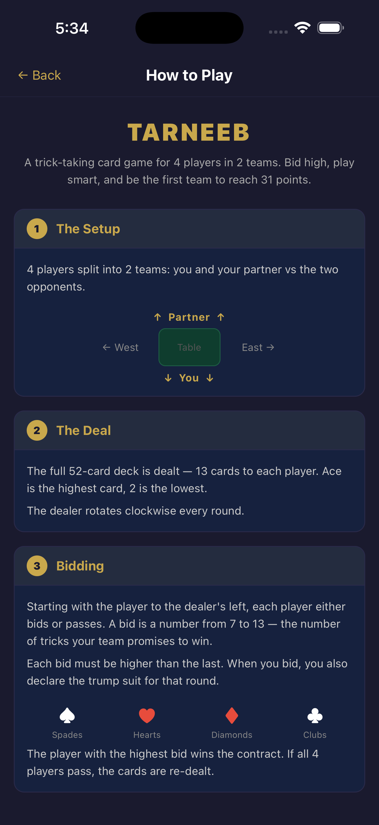 Tarneeb! screenshot 5