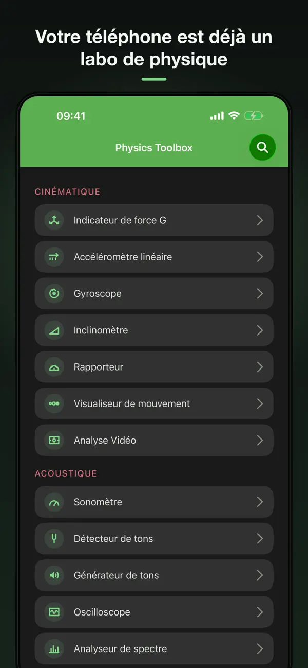 Screenshot #1 pour Physics Toolbox Sensor Suite
