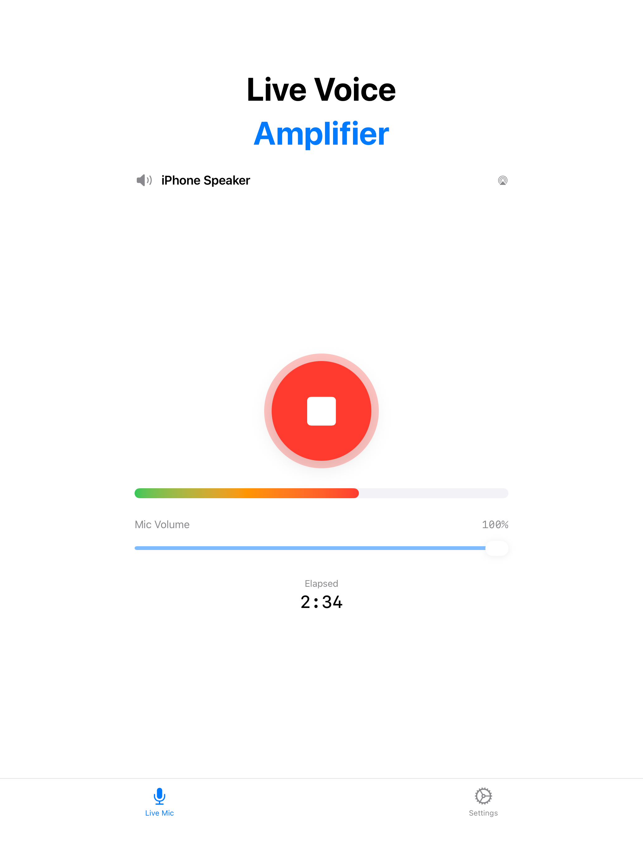 Mic To Speaker - Live Audio