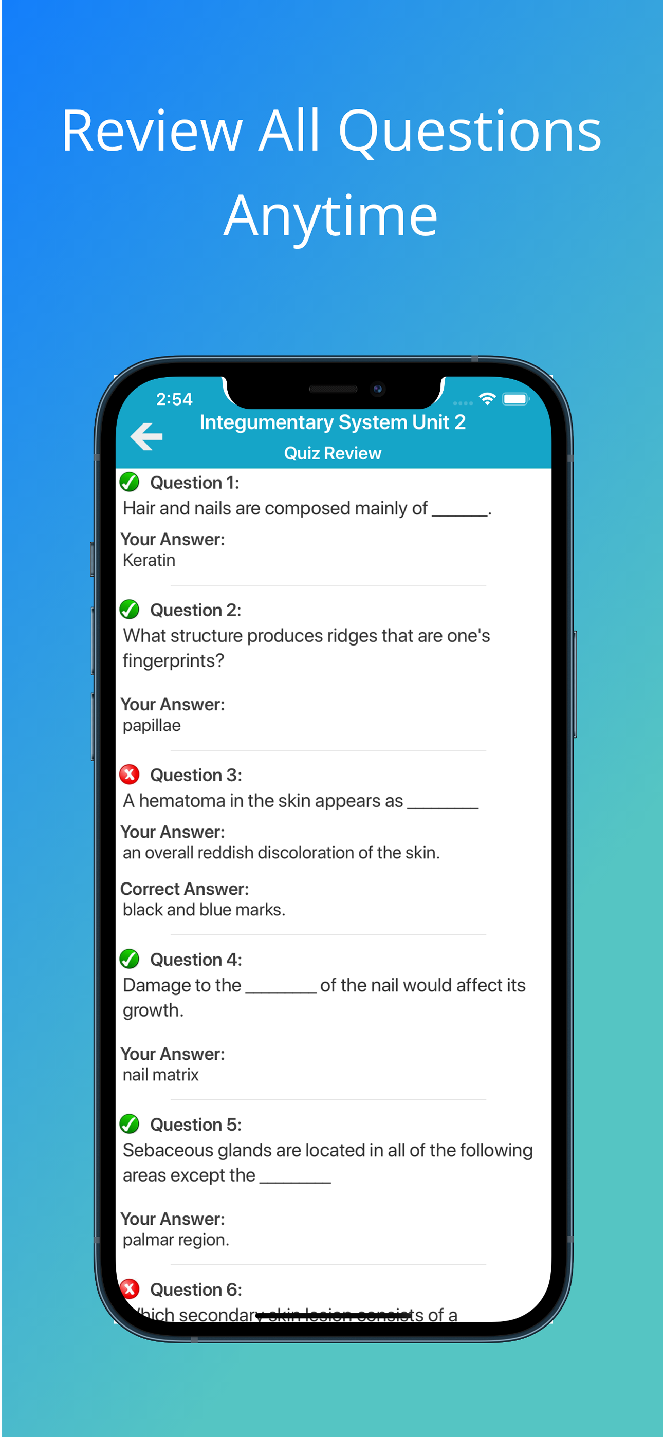 Integumentary System Quizzes screenshot 4