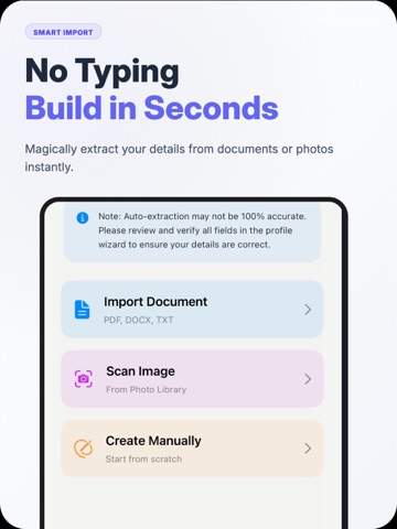 CV Mania: Resume Maker, Editor iPad screenshot