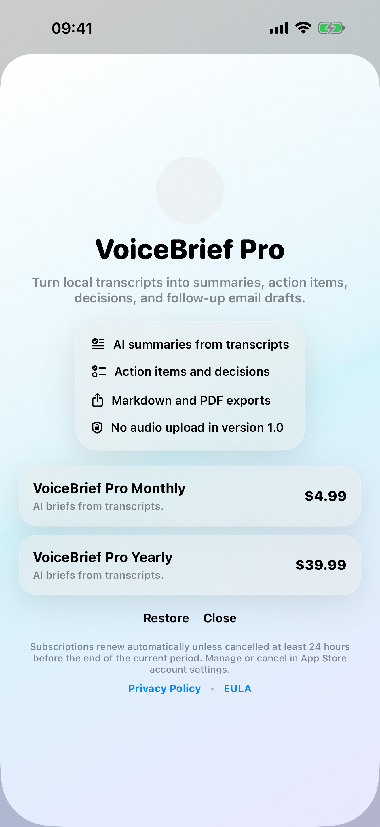 VoiceBrief AI screenshot 2