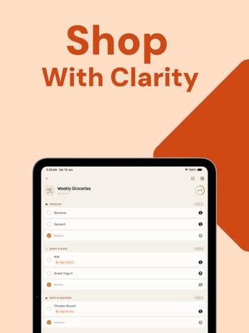 Cartie: Grocery Shopping List iPad screenshot