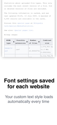 Font Changer for Safari のスクリーンショット