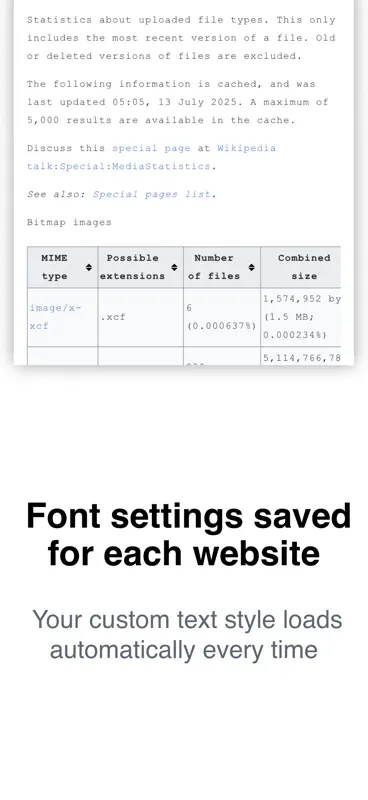 Font Changer for Safari screenshot 2 of 3