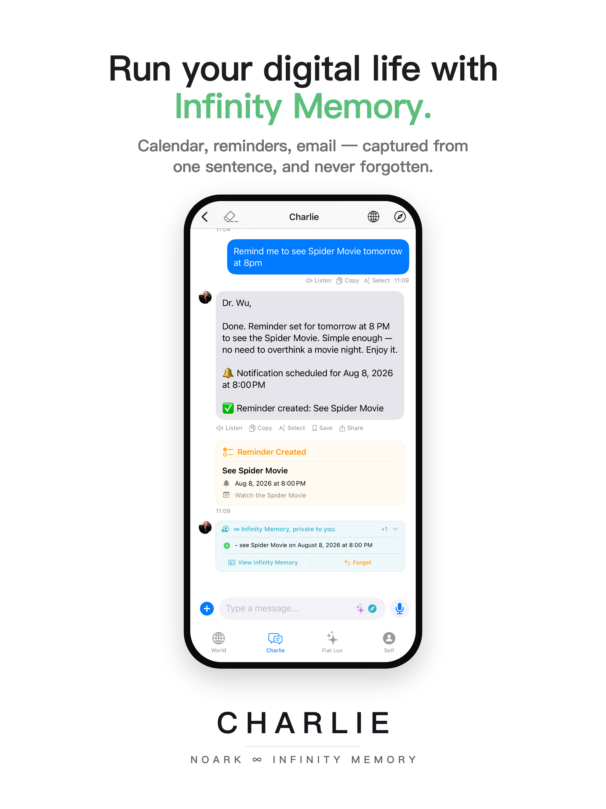 Charlie, NOARK INFINITY MEMORY screenshot 14