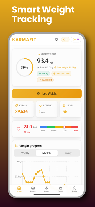 Karmafit: Weight & BMI Tracker Screenshot 1 of 9