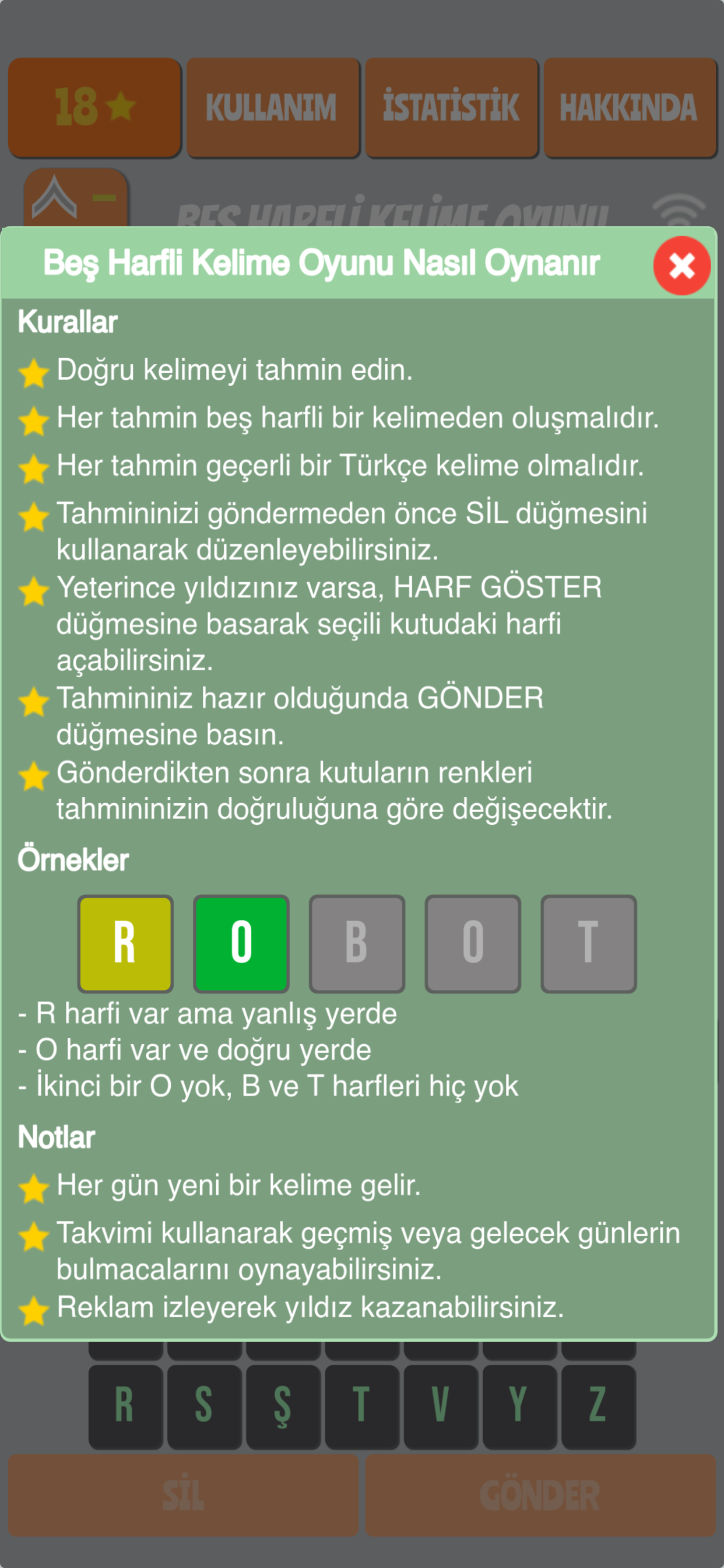 Beş Harfli Kelime Oyunu