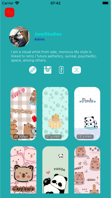 Capybara & Panda Cute Pictures Screenshot