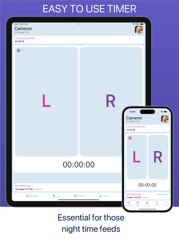 Screenshot #2 for Baby Feed Timer, breastfeeding