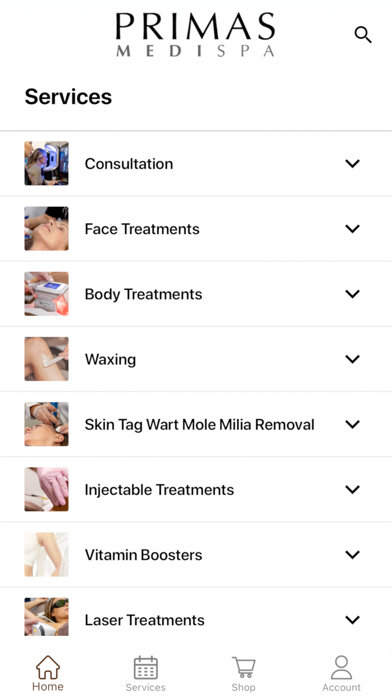 Primas MediSpa app screenshot 2