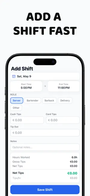 Tip Tally - Shift Tracker screenshot 2