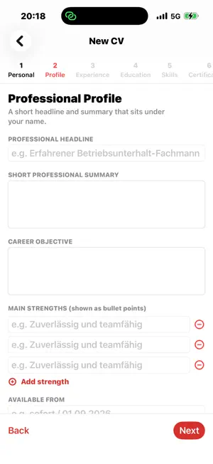 Lebenslaufy screenshot 1