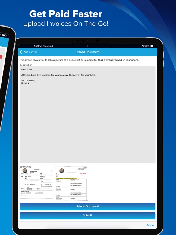 WinFactor Client App iPad screenshot 4 - Business app