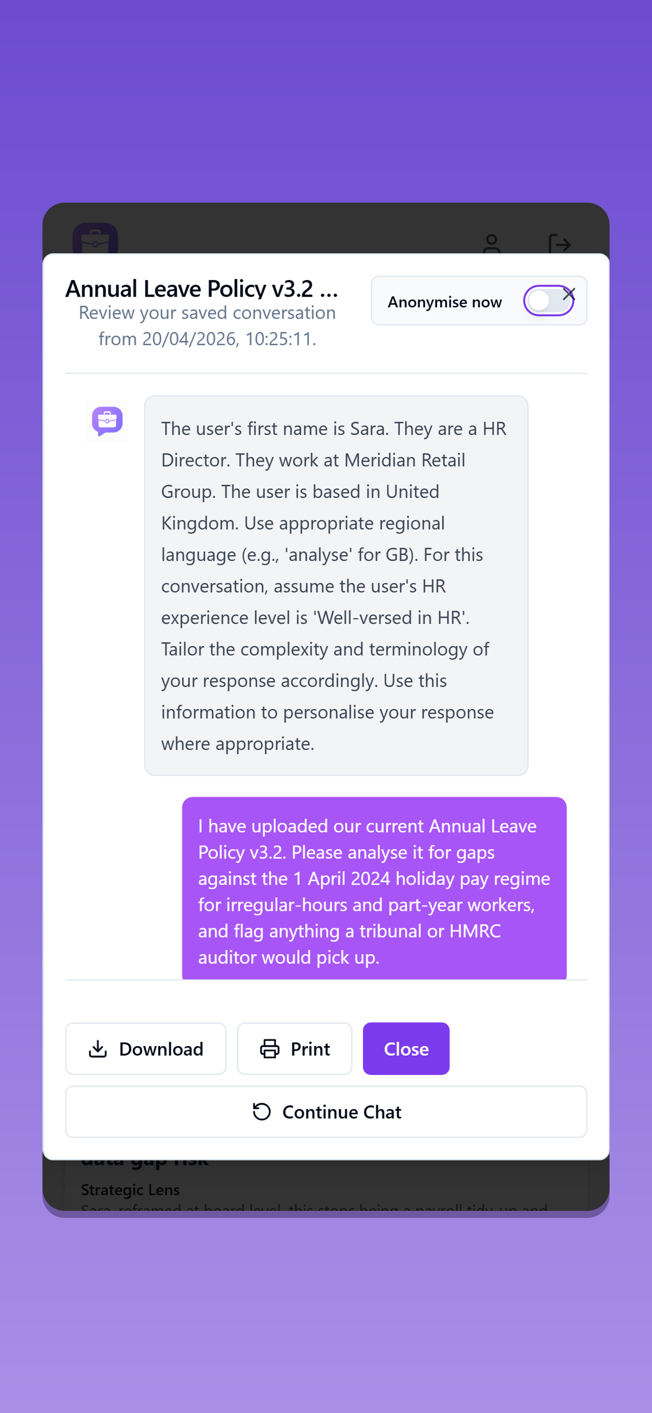 Just Ask, HR screenshot 4