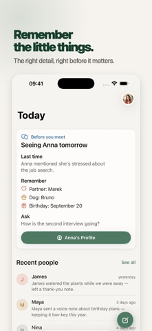Kindmemo: Remember People iPhone screenshot