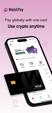 WebitPay: Crypto Card & Pay iPhone screenshot