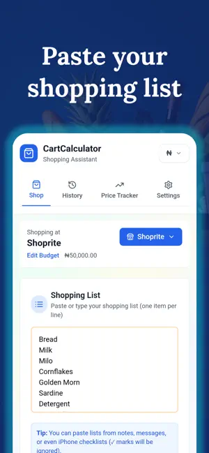 Cart Calculator: Grocery List screenshot 2