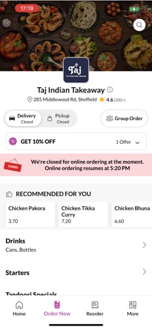 Taj Indian Takeaway. Screenshot 2 of 4