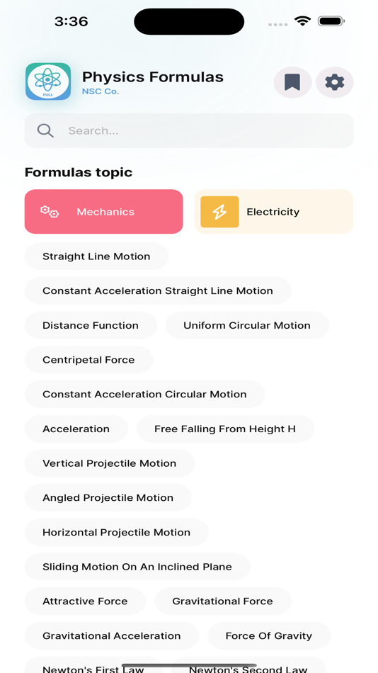 #1. Physics Formulas (iOS) Podle: NSC CO. PTY LTD