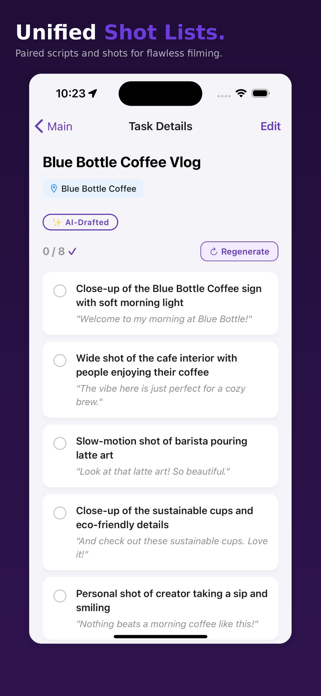 SimplistUGC: Shot List Planner Screenshot 1 of 6