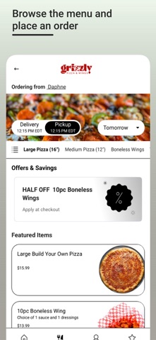 Grizzly Pizza & Wings Screenshot 2 of 4